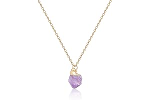 Crystal Necklace for Women, Handmade Gem Necklace Real Amethyst Necklace