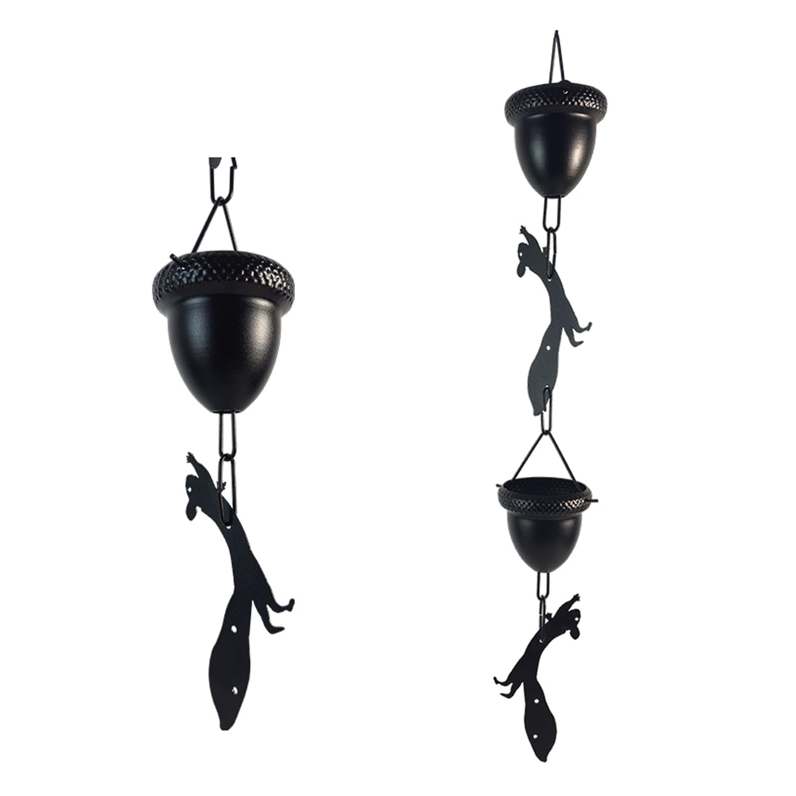 XMRSOYSquirrel Acorn Rain Chain, 8.5 Feet, Heavy-Duty Aluminum Alloy, Rustproof Downspout Replacement (8.5FT)