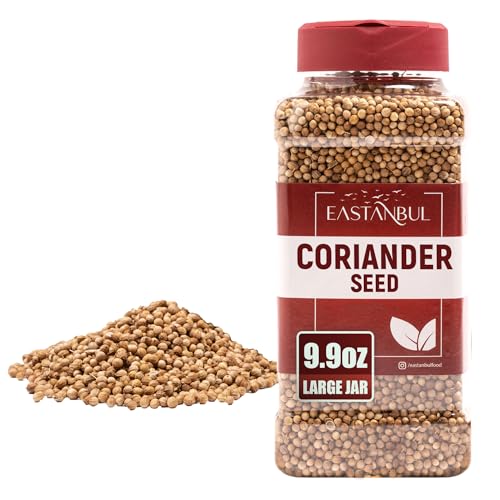 Eastanbul Coriander Seeds Whole, 9.9oz, Cilantra, Coriander for Cooking, Pickling Spice, Canning, Biltong, Cornbeef Brisket, Corriander Tea, AKA Dhania & Chinese Parsley Seeds, Vegan