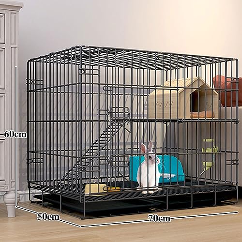 Clapier d'intérieur pour lapin solide durable 2 couches blanc