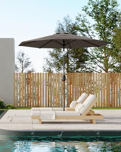 7.5FT Outdoor Patio Umbrella, Outdoor Table Umbrella, Market Umbrella With Push Button Tilt and Crank, 6 Sturdy Ribs UV Protection Waterproof for Garden, Deck, Backyard, Pool,Navy Blue