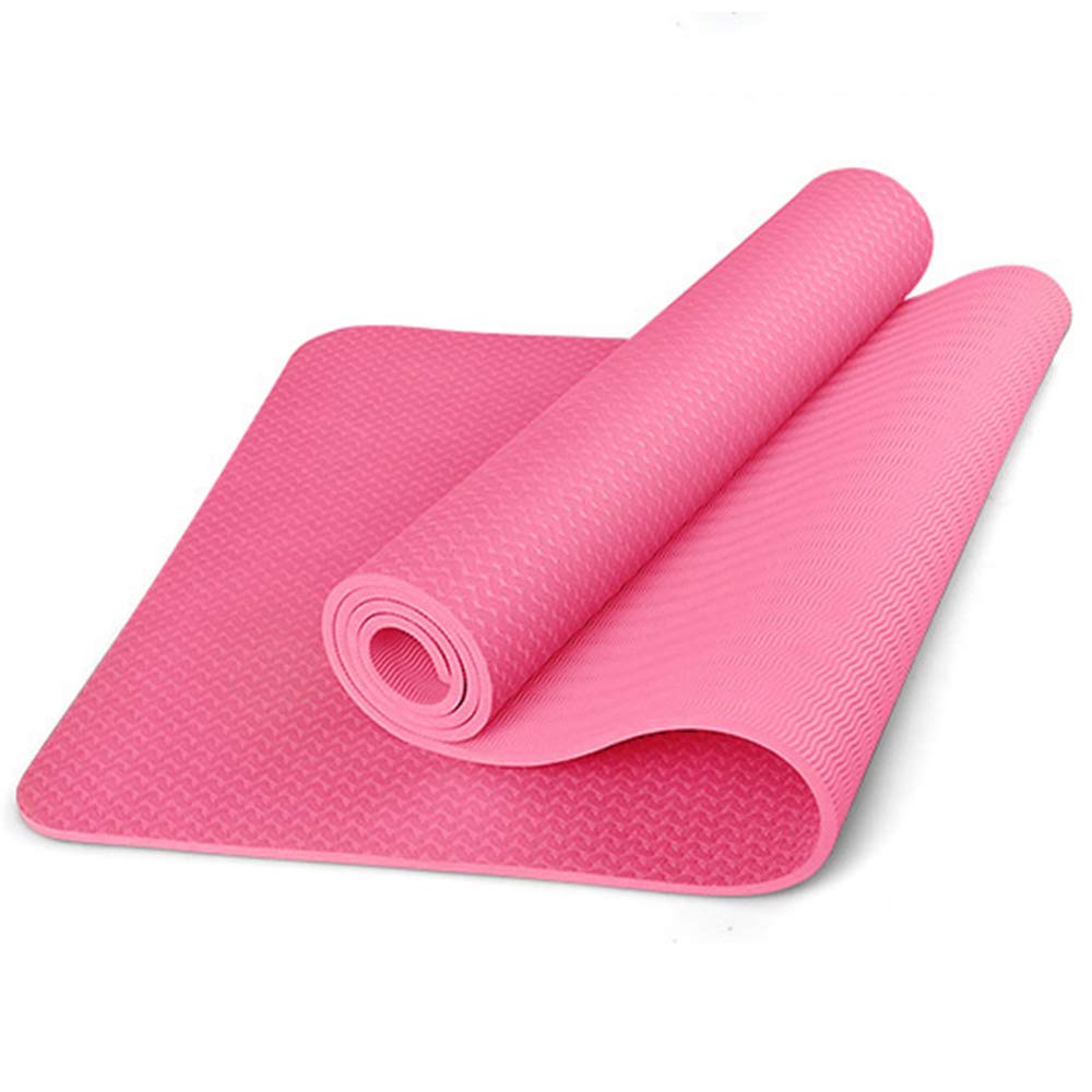 Tappetino Yoga Antiscivolo Premium, 8 mm Ecocompatibile Tappeto Esercizi Fitness per Casa e in Viaggio, Alto Spessore e Densità Memory Foam, Non Tossico Tappetini Palestra, Pink