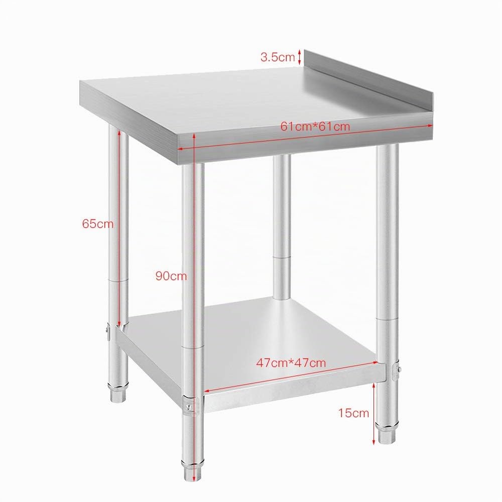 Table de travail en acier inoxydable Table pour la préparation des aliments, la couture, le lavage, l’artisanat et le garage