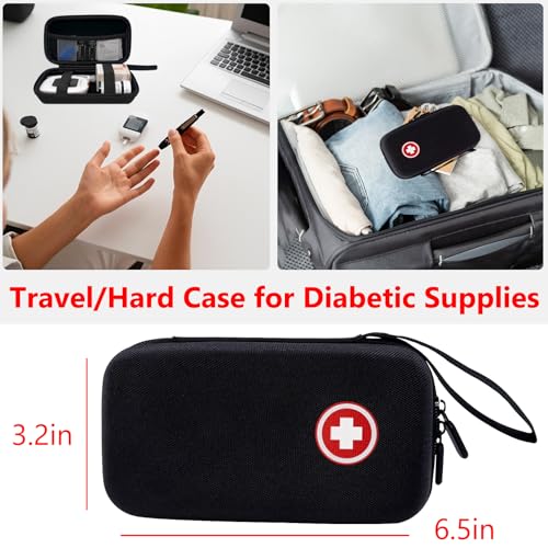 Diabetic Supplies Travel Case, Carrying Case Organizer For Diabetes Testing Kit, Blood Glucose Monitor Kit with Meter, Blood Sugar Test Strips, Lancets, Lancing Device, Alcohol Wipe (Case Only) - Image 6