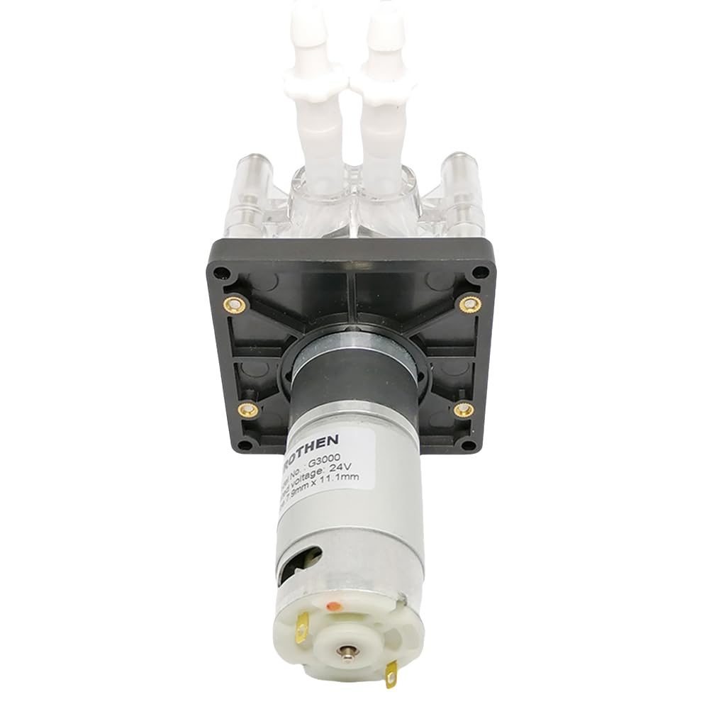 Bomba dosificadora de líquidos peristáltica GROTHEN G3000 DC 24 V - Caudal de 3000 ml por min con 3 rodillos de acero inoxidable y tubos BPT FARMADOS para análisis químicos y