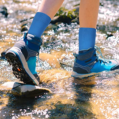 Image of Jeyiour 2 Pairs Waterproof Socks Unisex Waterproof Breathable Outdoor Skiing Hiking Wading Fishing Socks for Men Women