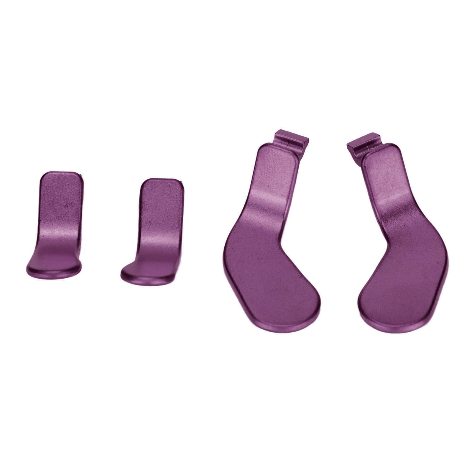 4-teiliges Controller-Paddel aus Edelstahl, Ersatzteile für Metallhaarauslöser, Videospiel-Zubehör für One Elite Series 2, Modell 1797, Kabelloses Zubehörknopf-Set (Lila)