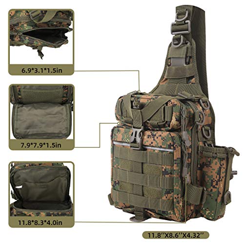 Blisswill Angelrucksack, große Angeltasche, für draußen, wasserabweisender Angelrucksack mit Rutenhalter… – Bild 4