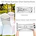 Oudain 120 Pieces Spandex Chair Sashes with Buckle Stretch Chair Cover Bands Bows for Wedding Hotel Banquet Events Decorations Sashes(Silver)