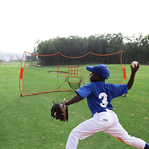 Yv Youth Value 4 In 1 Portable Baseball/Softball Practice Net W Strike Zone, Football Trainer Net, Golf Practice Net W 2 Sides Protection Net, Barrier Backstop Net, 21Ft X 7Ft (3 Way 7Ft X 7Ft) #TOP6