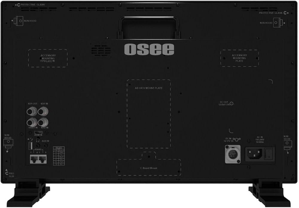 পাশ view of the Osee LCM215-HDR+ monitor, showing its slim profile and robust build.