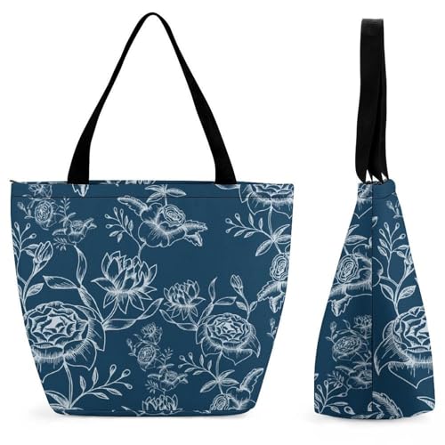 Sac à main pour femme Esquisse de Fleurs : l'élégance d'un grand cabas aux finitions soignées