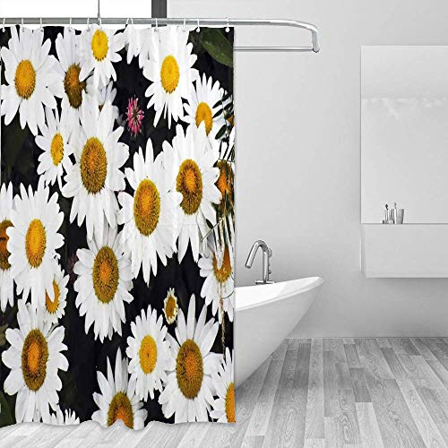 Rideau de douche imperméable en polyester coloré 182x182 cm avec crochets - 5
