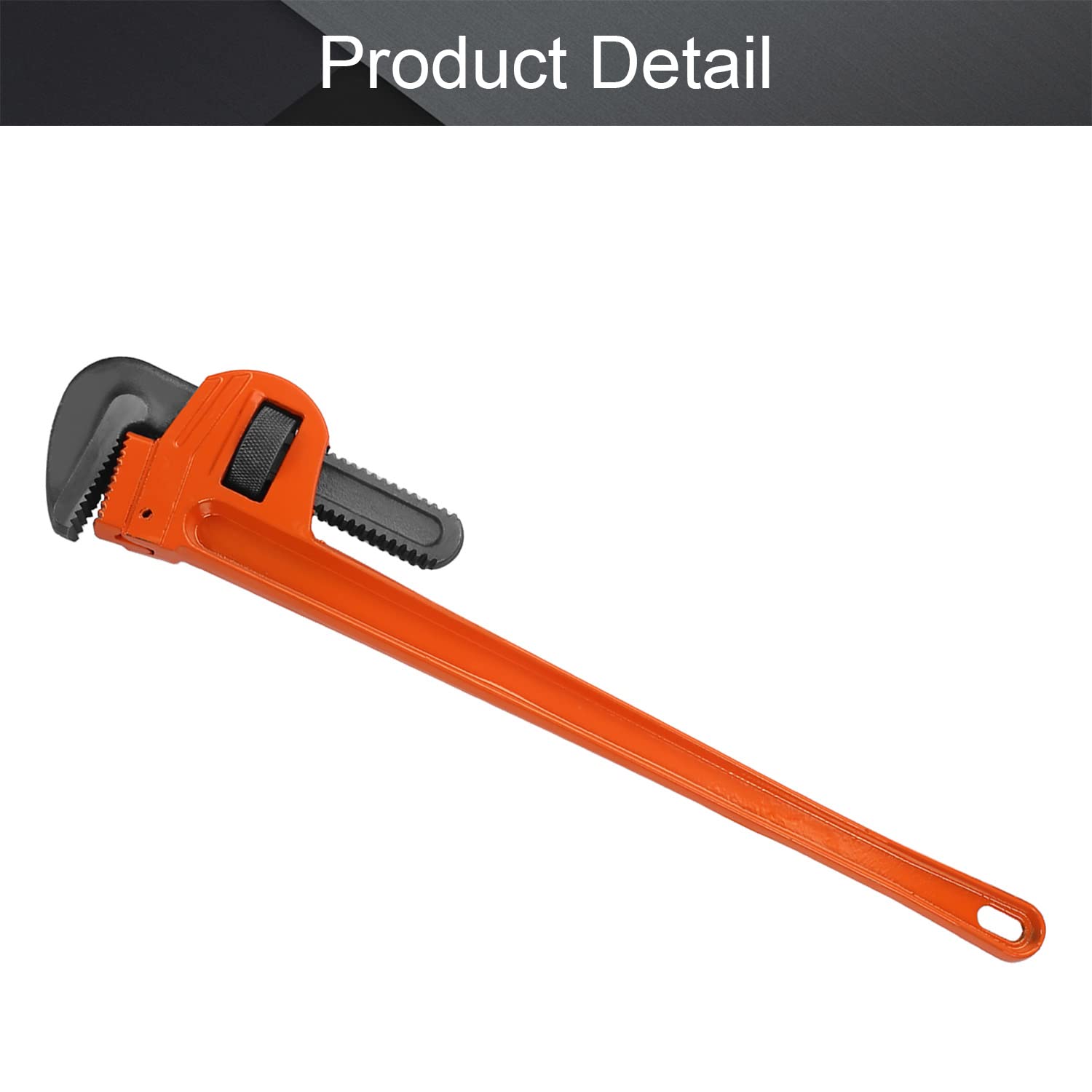 Utoolmart 600 # klucz do rur 45 # stalowy elektrostatyczny pyłoszczelny regulowany lekki prosty klucz hydrauliczny do zaciskania i obracania narzędzia do rur stalowych pomarańczowy czerwony 1 szt