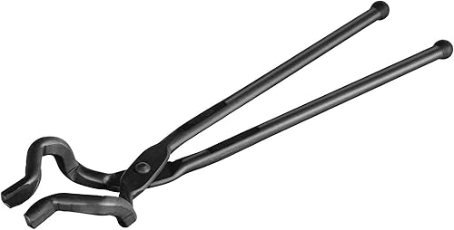 VEVOR Blacksmith Tongs, 18” Z V-Bit Tongs, Carbon Steel Forge Tongs with A3 Steel Rivets, for Knife Blades, Long Pieces, Circular Forgings, for
