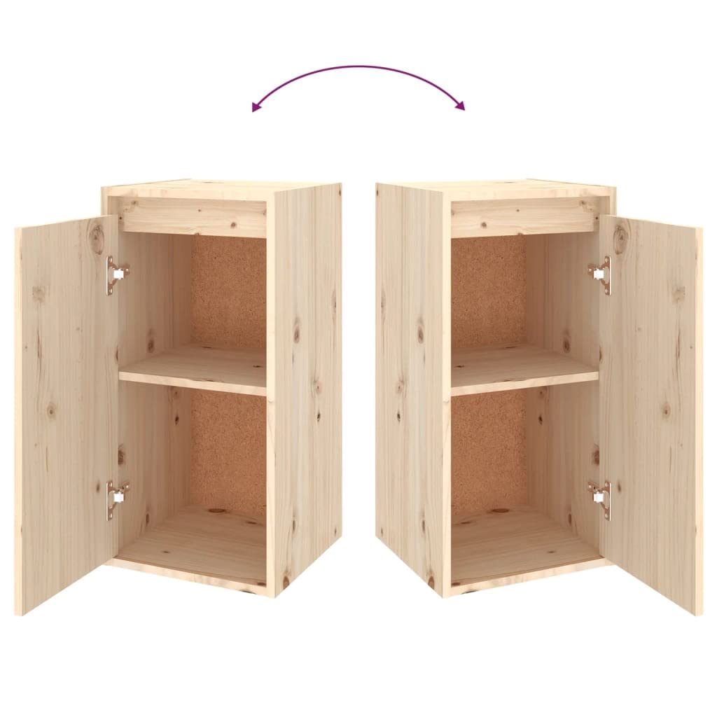 Set di 3 mobili da parete per TV, in legno massello di pino