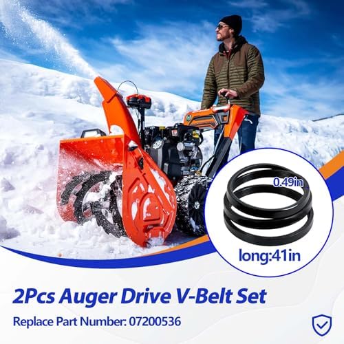 YITTDMGS 07200536 2Pcs Auger Drive V-Belt Set Fit for Ariens Deluxe 24"-30" Snow Blowers for Deluxe Track 24"-30" for Platinum 24" 30" Snowblowers 921011 921012 921013 Belts