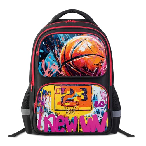 Neramty School Backpack for Boys, Basketball Backpack for Kid Backpack Suitable for 6-18 Kid, for Children Teens Elementary Middle School Bookbag Travel Back.