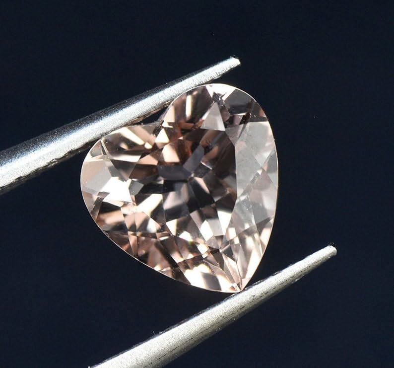 Morganite naturelle en cœur pour fabriquer votre collier de mariage DIY - 2