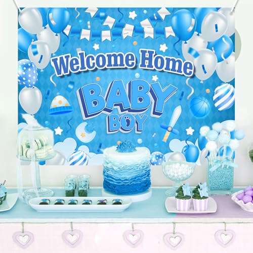 Welcome Home Banner For New Baby Boy 5.9x3.6Ft — view 2