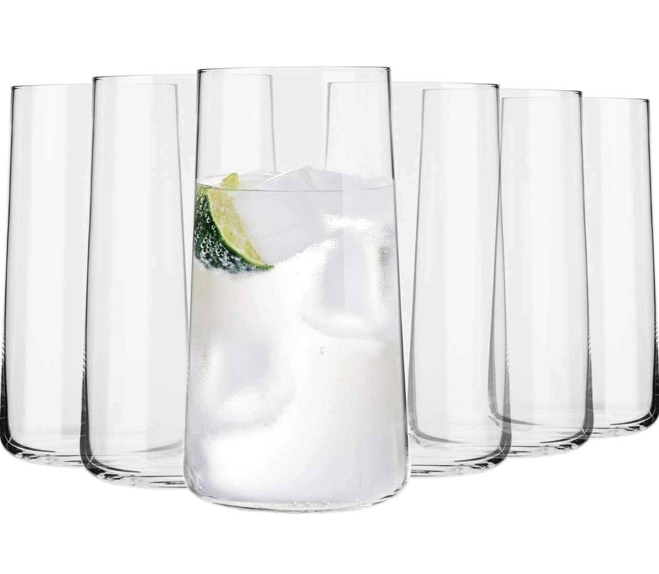 Krosno Tall Water Glasses, Set of 6, 18.3 oz, Avant-Garde Collection, Lightweight Crystal Glass, Perfect for Everyday, Dishwasher Safe, Made in Europe