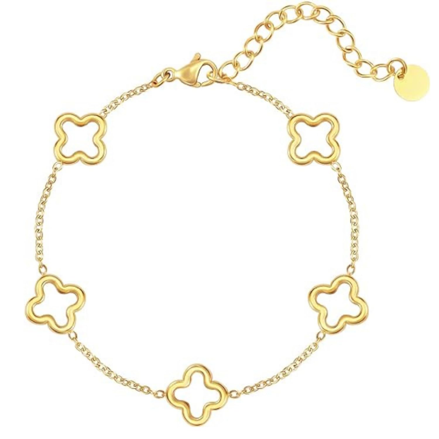 Dainty Hollow Clover Bracelet for Women | Boho Gold Bracelet for Women | Lovely Gift