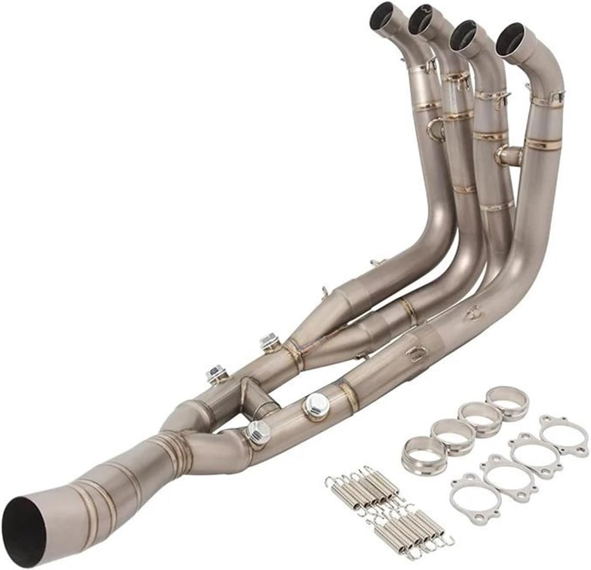 Motocycle Exhaust For B&MW S1000RR 2019-2024 S1000R 2021-2024 Exhaust System Slip On Motorcycle Headers Pipe Front Connector Tube Exhaust End Silencers(Titanium alloy 1)