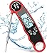 Thermomètre Cuisine Patisserie, Thermometre sucre de Cuisson, Alimentaire Sonde Digital, Sonde Cuisson Waterproof Instantané avce Rétroéclairage pour Chocolat, Viande, Huile, Lait, Barbecue (Rouge)