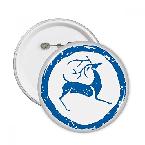 Badge cerf de dessin animé bleu pour personnaliser un sac à dos d'école ou une veste en jean