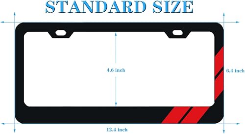 Miniatura 2 de omlkibo Marco de matrícula de aluminio compatible con Dodge Vehicle Truck Trailer SUV (rojo-01)