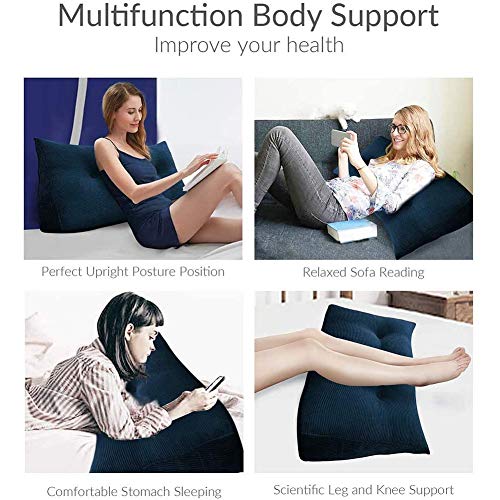 Triangular Headboard Pillow, 47" Triangle Reading Pillow Headboard Backrest Positioning Support