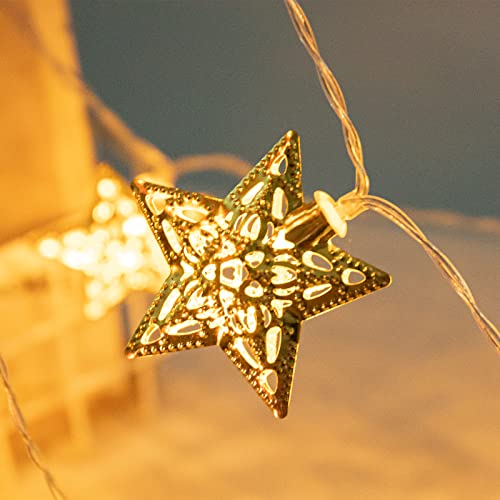 Vigdur 10Ft Star String Lights - 20 Leds Star Fairy Lights Battery Operated With Timer Indoor Christmas Lights For Bedroom Party Holiday Eid Ramadan Decoration #TOP3