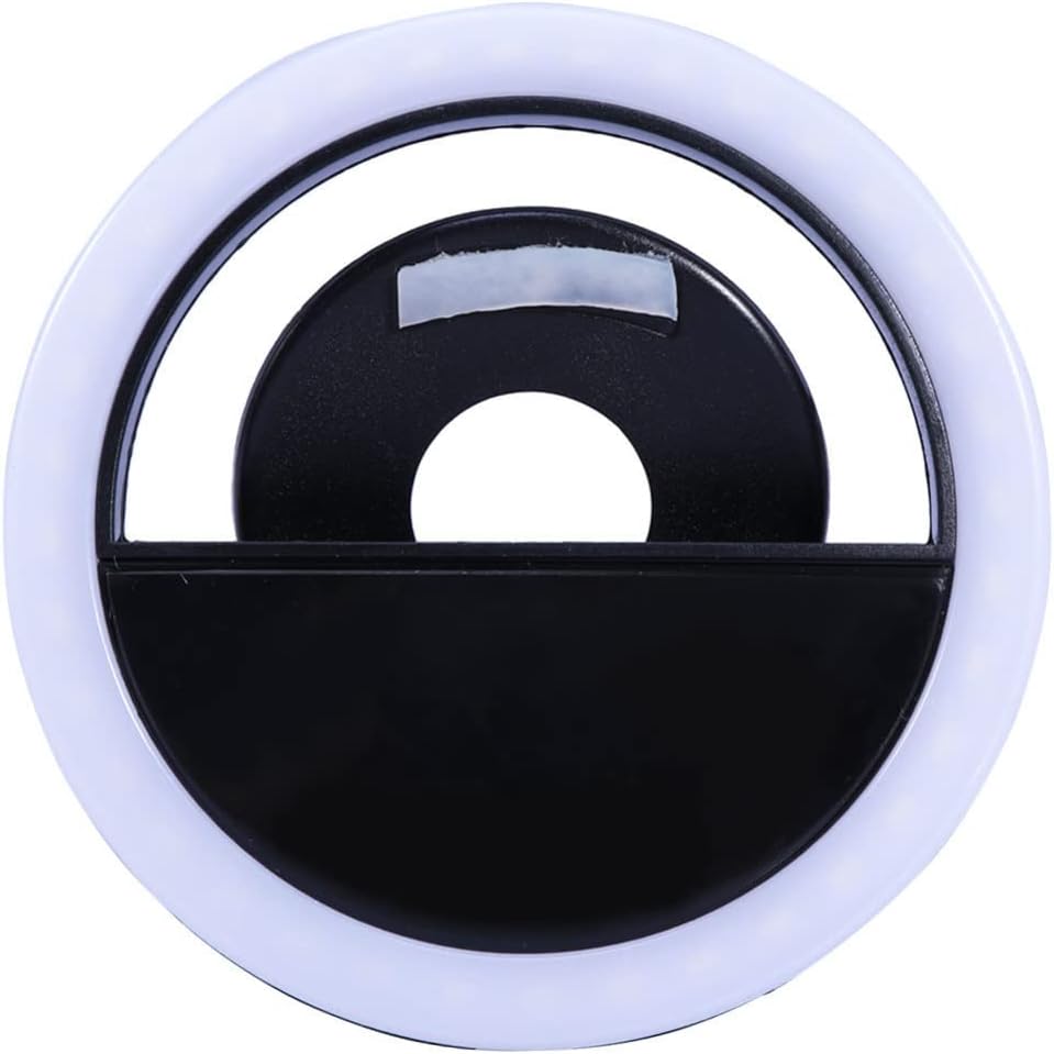 Hemobllo Selfie Ring Selfie Ring Circle Video Conference ing Clip on Rechargeable 3 Modes Camera for Makeup Shooting Phone Laptop Tablet Black Phone Led Circle Light
