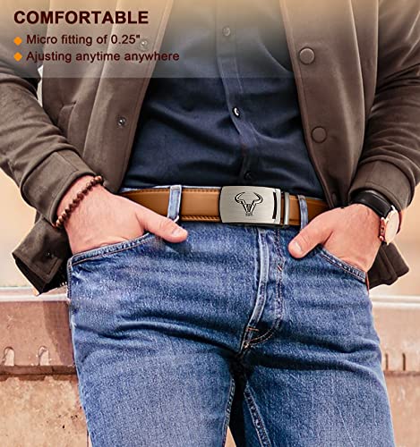 Image of BULLIANT Men Belt Customizing-Ratchet Belts Strap Buckle Individual For Repalcement or Self-Assembling 1 3 /8 inch-Cut for Fit