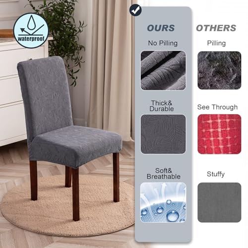 Waterproof Dining Chair Covers, Chair Covers for Dining Room Stretch Parsons Chair Slipcover, for Dining Room Kitchen Chair Protector Cover, Removable, Washable - Image 5