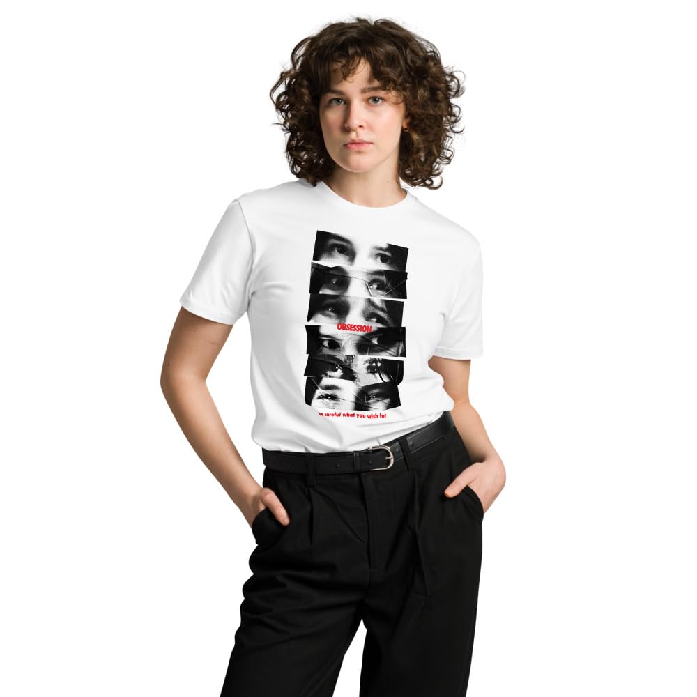 NBC Universal Obsession Movie Nikki Eyes T-Shirt - Offiziell lizenziertes Horrorfilm Graphic Obsession Tee Unisex Fan Bekleidung