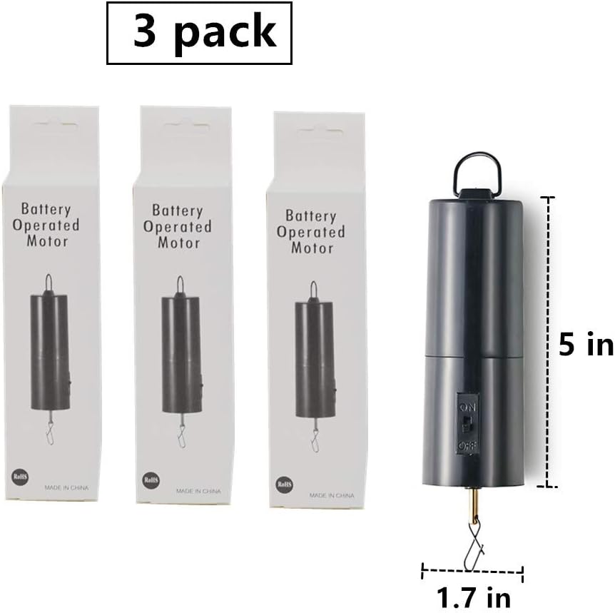 Hanging Black Rotating Motor for Wind Spinner and Wind Chimes (Black 3 Pack)