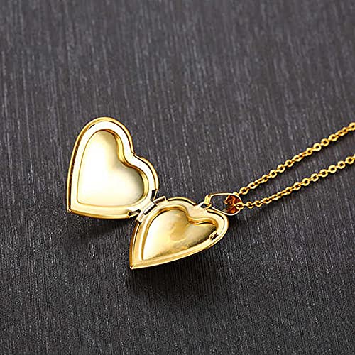 Lonago Forever In My Heart Locket Necklace That Hold Two Pictures Personalized Heart Photo Locket Necklace Gift For Women Girls (Gold Locket Necklace) #TOP3
