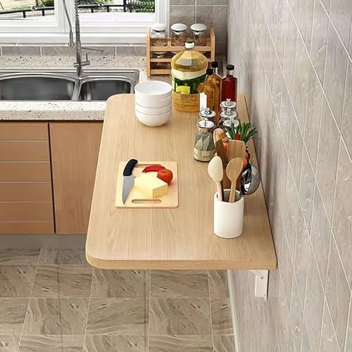 Table murale pliable bois grand rabat pliant bureau chambre cuisine 60x50