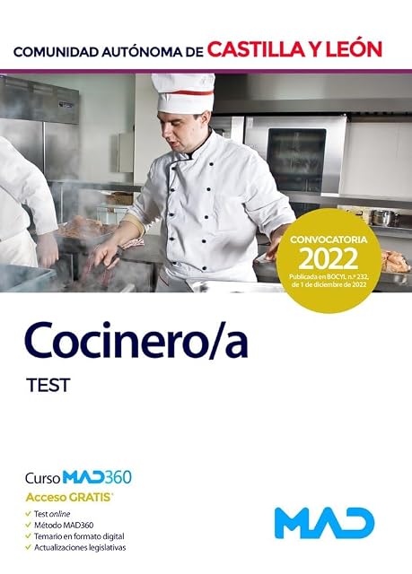Portada de Cocinero de la Administración de la Comunidad de Castilla y León. Test