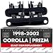 T1A Black Textured Exterior Front and Rear Left Driver and Right Passenger Door Handles Replacements for 98-02 Toyota Corolla & Chevy Prizm T1A 69220-02030 69210-02030 69240-02030 69230-02030