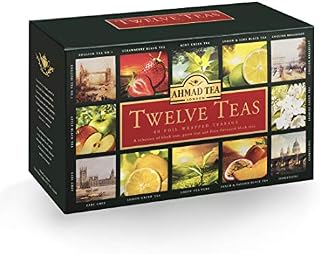 Ahmad Tea Twelve Teas Variety Gift Box, 60 Foil Enveloped Teabags