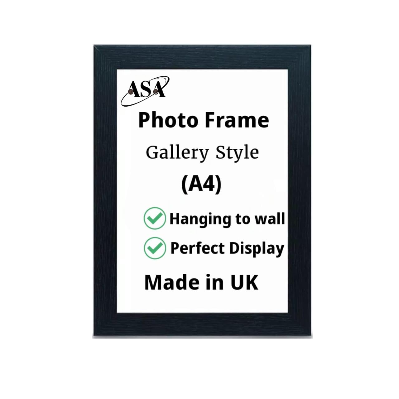 Asa Black Picture Frame A3 A4 A5 Size Home Decoration Photo Frames – Wood Poster Frame Wall Mountable Modern Certificate Document Frames White Oak (, A4)