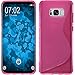 Produktbild PhoneNatic Case kompatibel mit Samsung Galaxy S8 Plus - pink Silikon Hülle S-Style + Flexible Folie