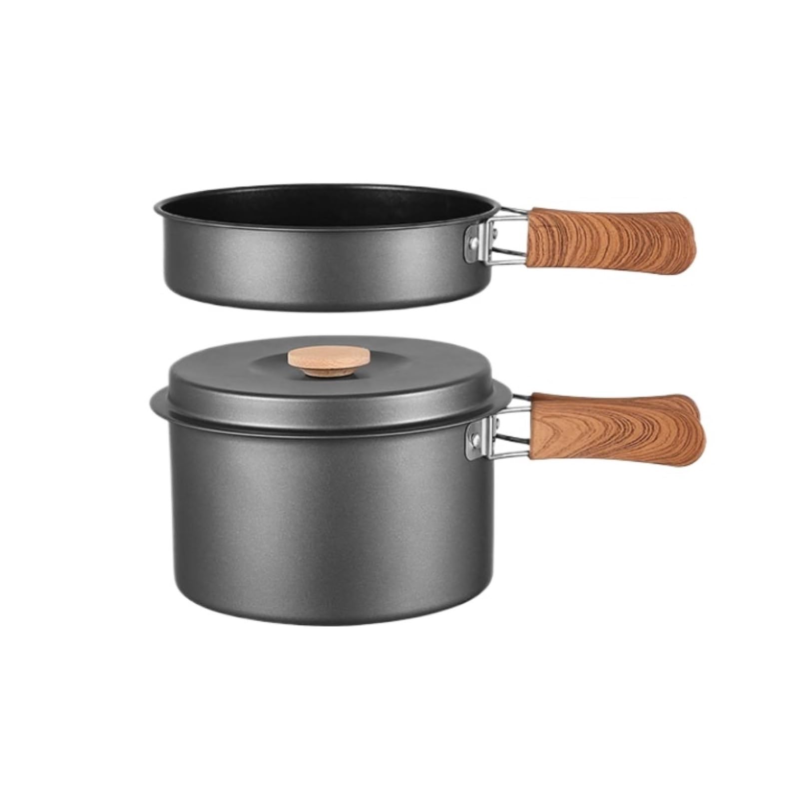 Naczynia Kempingowe Garnki Zewnętrzne Przenośny Sprzęt Kuchenny Do Kampanii Wild Camp Camping Wood Sprzęt Survivalowy(Black)