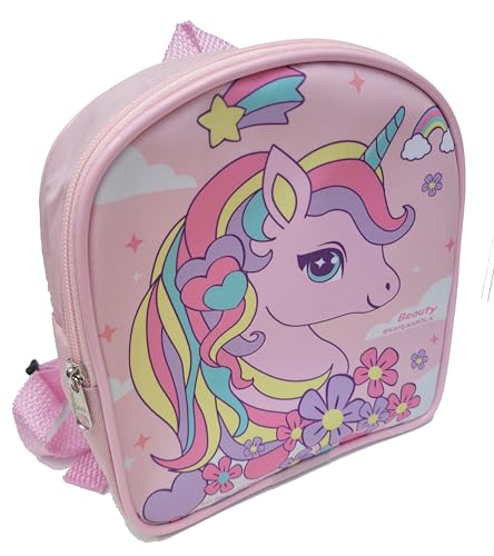 Maquiagem Infantil Kit com Mochila Rosa Unicornio, Paleta de Sombras, Batom, Gloss, Pincéis de Maqui
