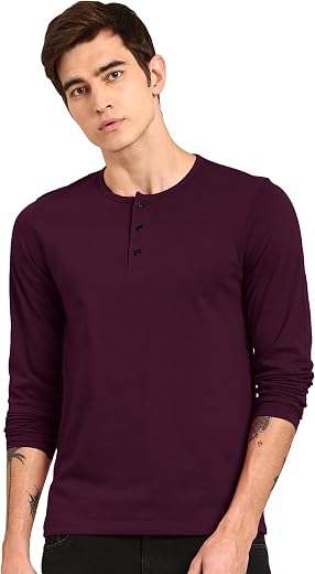 LAZYCHUNKS® Luxury Men's Full Sleeve Henley T-Shirt - Soft, Breathable, Stylish (Men's Henley T-Shirt), Great for Party an...