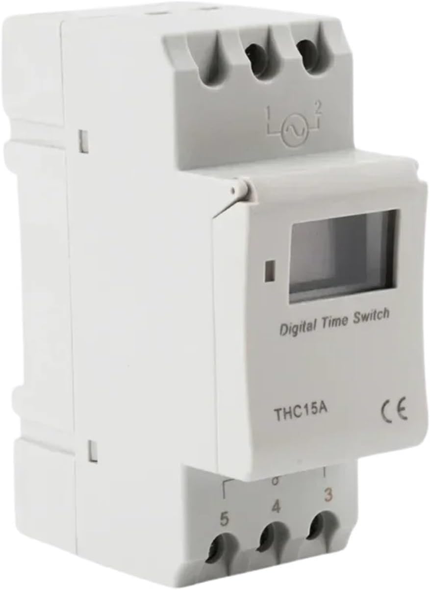 DIN Rail THC30A THC15A Weekly Programmable Digital Electric Timer Switch Time Relay Controller Programmer Module 12V 24V 220V(15A,12V AC DC)