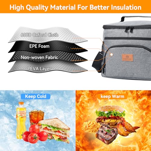 Cozary Borsa Termica Porta Pranzo 15L,Borsa Termica Addensato, Borsa Frigo, Borsa Pranzo Portatile Per Ufficio Scuola Viaggi Campeggio All'aperto Picnic - 2