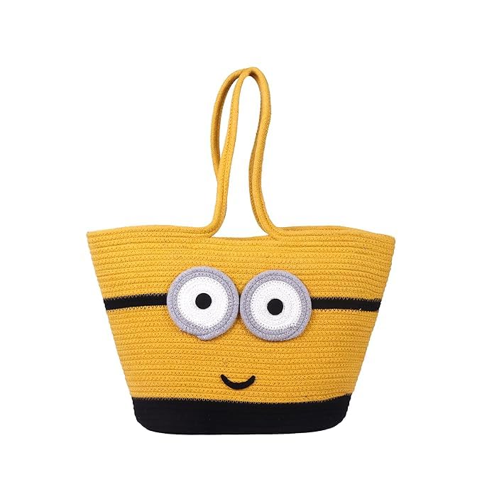 Zeblr Attractive Hand Bag | Bamboo Tote | Beach Bags for Women|Boho Bag|Handbag |Jute Bag (YELLOW BLACK | Size; 29 x 38 x 29 Centimeters)